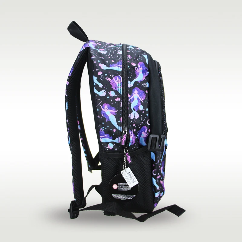 Saco impermeável do punho da sereia para crianças, mochila escolar impermeável original para meninas, mochila preta, Austrália, 7-12 anos de idade, 16 em