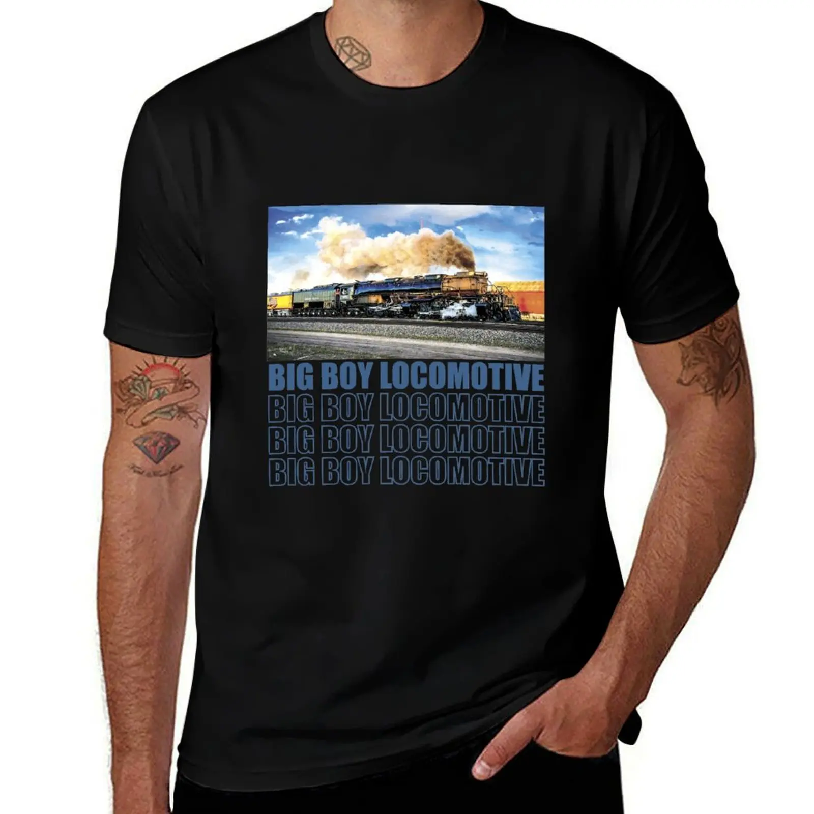 

tshirt T-Shirt t soft cotton shirts man t for shirts oversize T-Shirt Locomotive Boy Big 100% cotton