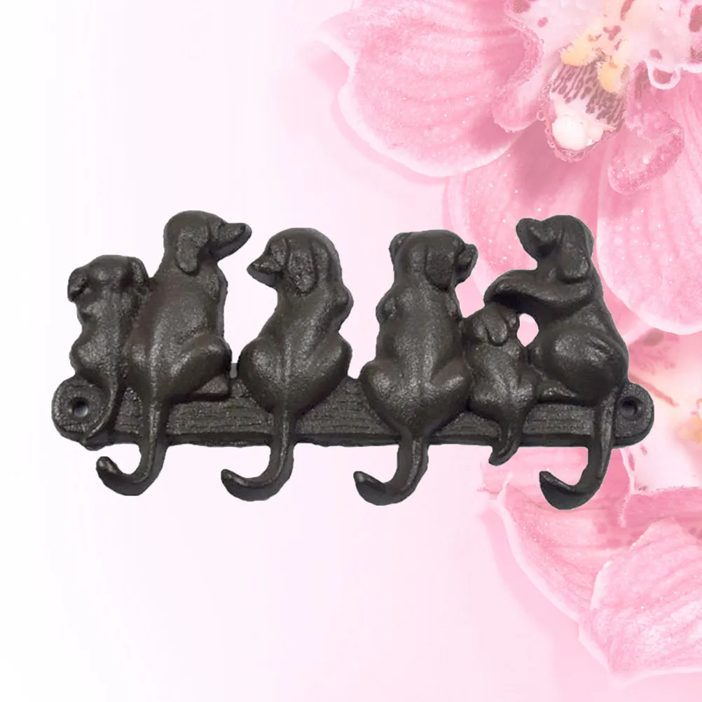 

Чугунный настенный крючок в форме животного (собаки) для ключей, пальто и шляп, ретро-стиль, усиленный, черный