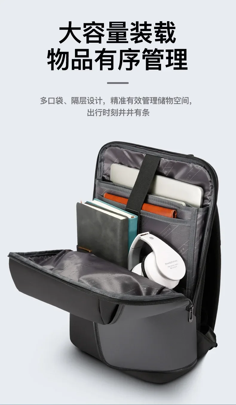 BANGE Business Backpack with External USB Port Anti Splashing Water Travel Backpack