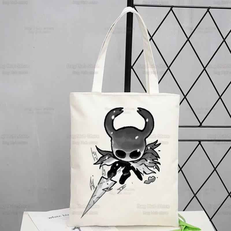 Hollow Knight Arrives Art Canvas Bag Totes Simple Print Game Hollow Crew Team Shopping Bags Life Casual Pacakge