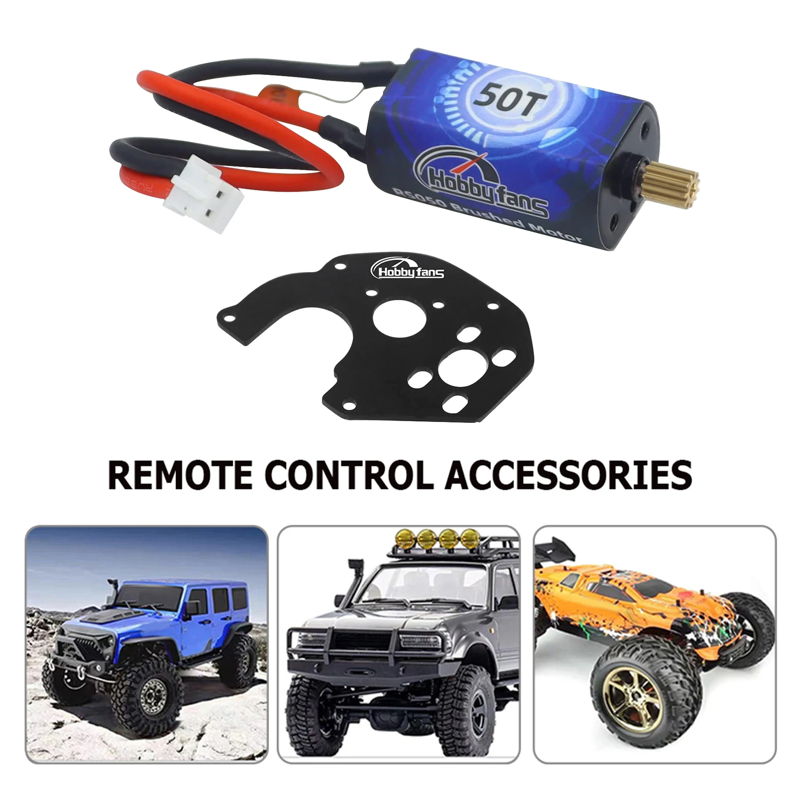 050 Rc Brushed Motor with Metal Mount Rc Crawler Brushed Motor Replacement Accessories Rc Crawler Car Motor 7.4v for 1/24 Rc Car