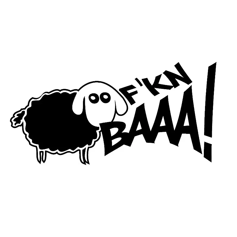 

17 * 8.5cm FKN BAA sheep design, window bumper, motorcycle accessories decoration, vinyl car sticker