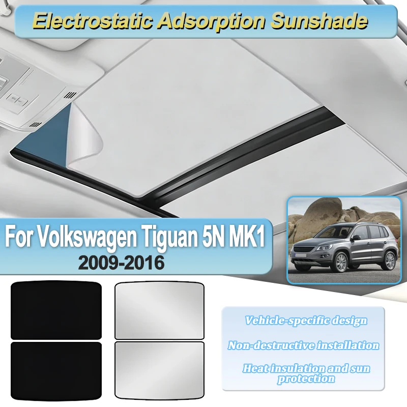 

For Volkswagen Tiguan 5N MK1 2009-2016 Car Roof Sunshade Electrostatic Adsorption Sunroof Sunshade Skylight Blind Shading Parts