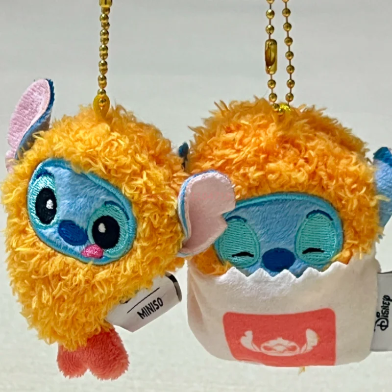 Echte Cartoon Stich Gebratene Garnelen Plüsch-schlüsselanhänger Anhänger Cartoon Kawaii Puppe Spielzeug Rucksack Hängen Ornament Dekor Nettes Geschenk Spielzeug