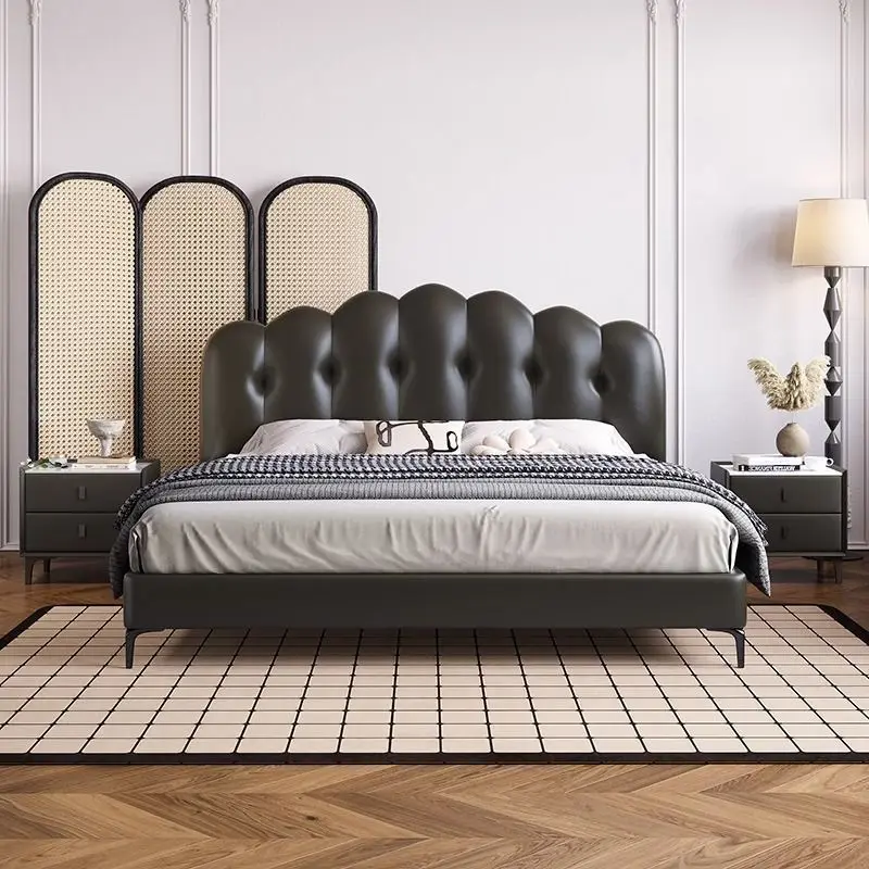 *Solid Wood  Set Four Poster Wooden  king Size Frame Slats Wooden Rustic Wooden Solid Wood Plank Traditional