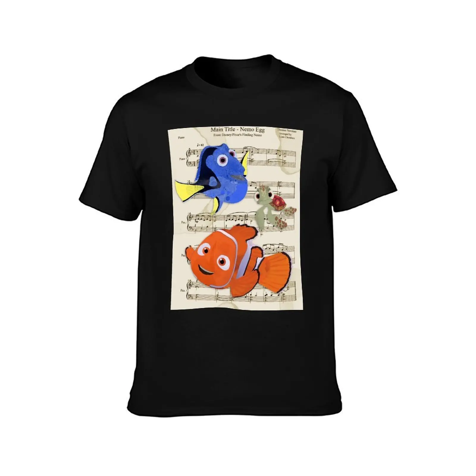 Nemo Egg Decor Sheet Music T-Shirt Quick Dry Sports Short Sleeve Tee T-Shirt