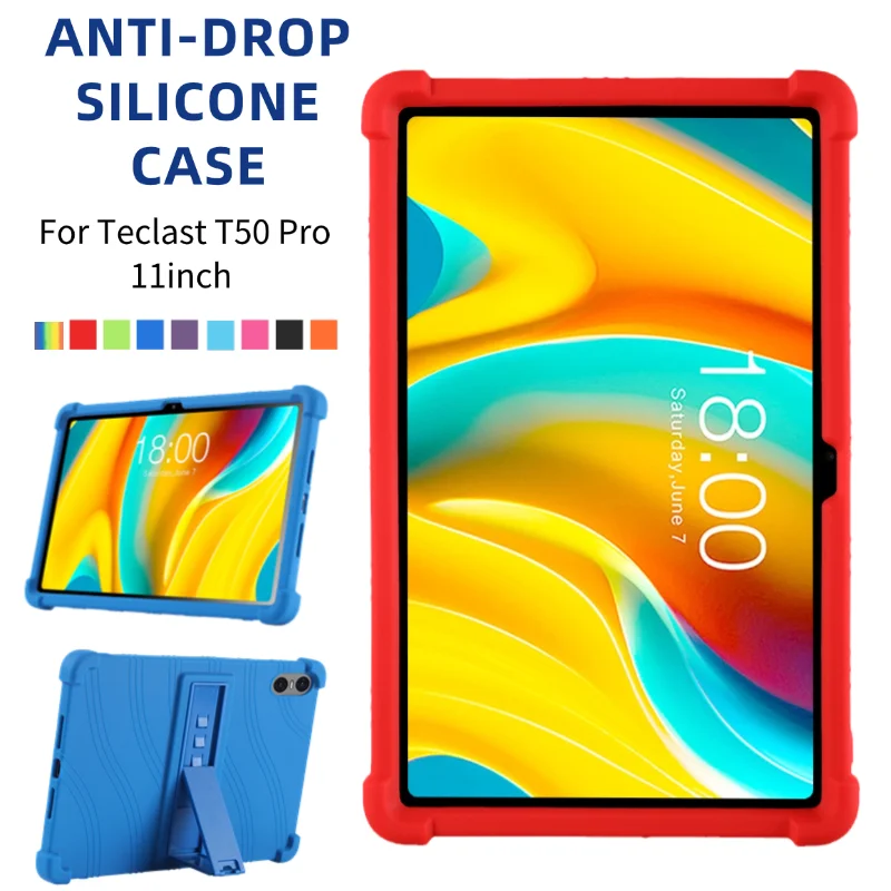 

For Teclast T50 Pro 11inch Tablet Case Cover Shockproof Silicone Android 13 Case Soft Stand Protective Shell