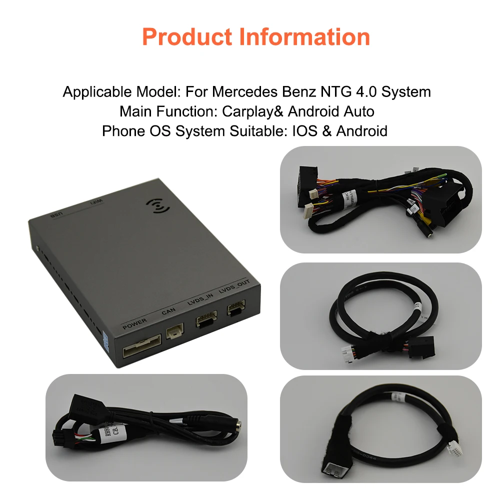 Drahtlose CarPlay Android Auto Modul Für Mercedes Benz GLK W207 W212 W204 SLS W218 NTG4.0 NTG4.5 NTG5.0 BT Spiegel Link Aux Auto D – Detail 9