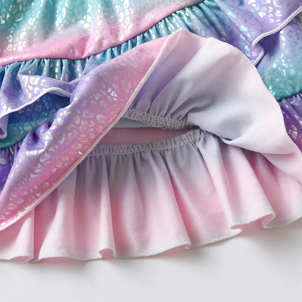 VIKITA Girls Mini Skirts Kids Ballet Performance Princess Layered Skirt Kids Birthday Party Ball Gown Children Clothing 3-10 Yrs