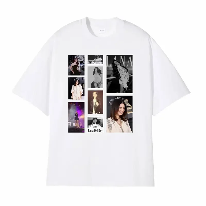 Singer Lana Del Rey 2024 Graphics T-shirt Music Rock Retro Ultraviolence T-shirts Men Women's Fashion Hip Hop T Shirt Streetwear