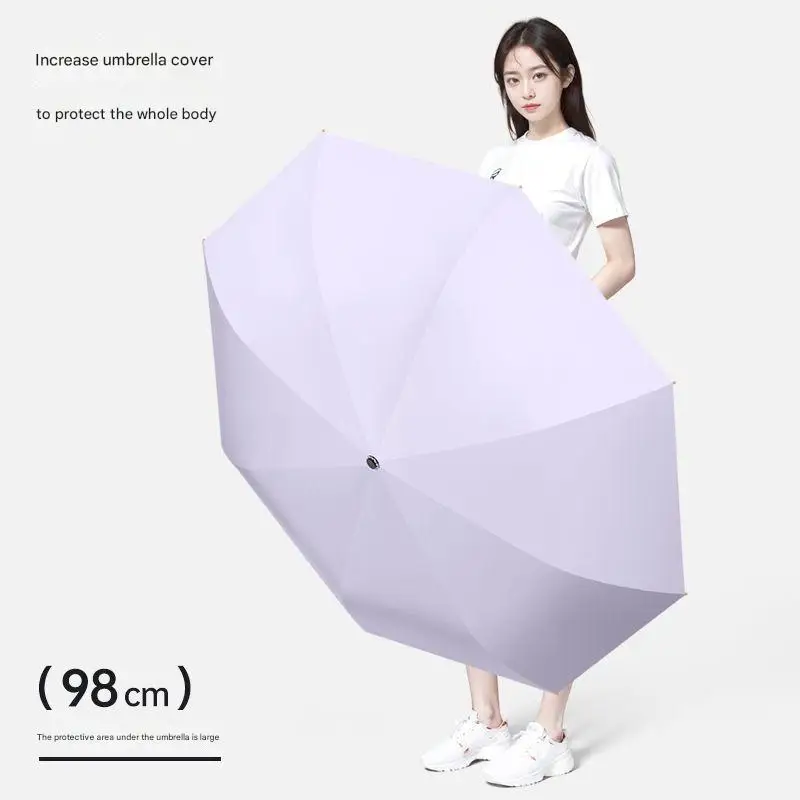 

New Hot-selling Tri-fold 8-ribbed Colored Rubber Umbrella for Women Sun Protection UV Protection Umbrella for Sunny Rainy Days