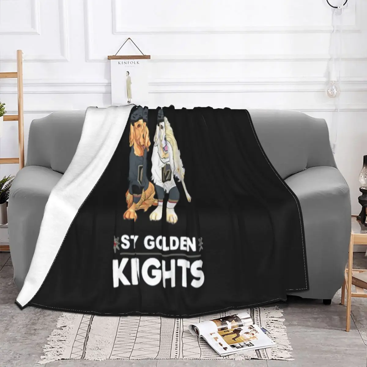 Golden Terrier Stay Golden Knights Hot Sale Formal Slim Fit Farmhouse Western Style Gift Wholesale Low Price Throw Blanket