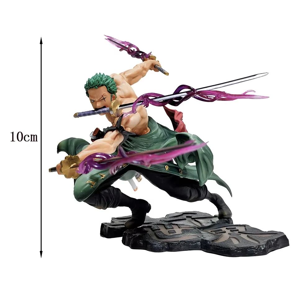 Figur Anime One Piece 10cm GK Roronoa Zoro Tiga Pedang Sa-maximum Patung Anime Manga Figur Aksi Koleksi Model Mainan Anak