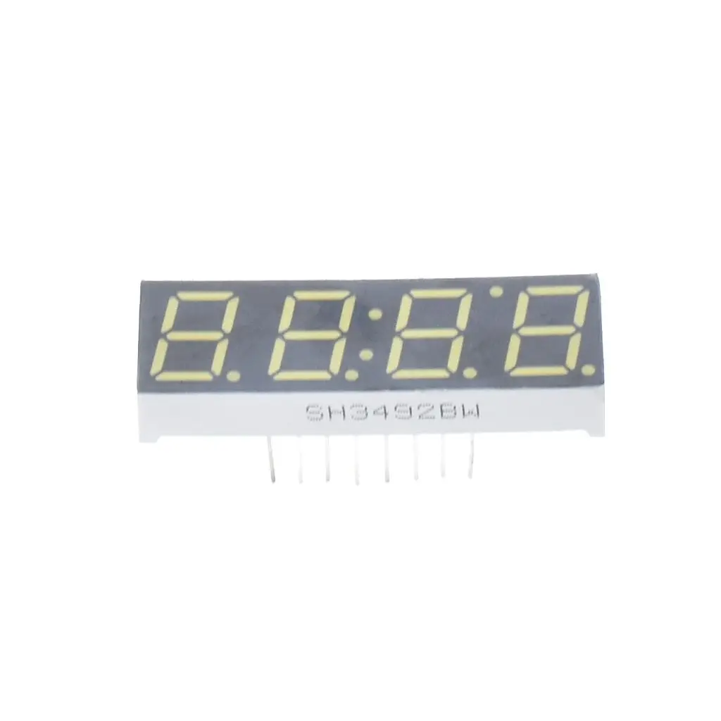 0.39 Inch 4Bit 7 Segment LED Clock Digital Tube Common Cathode/ Anode Segment Display White DIY 7Pin Electronic Board