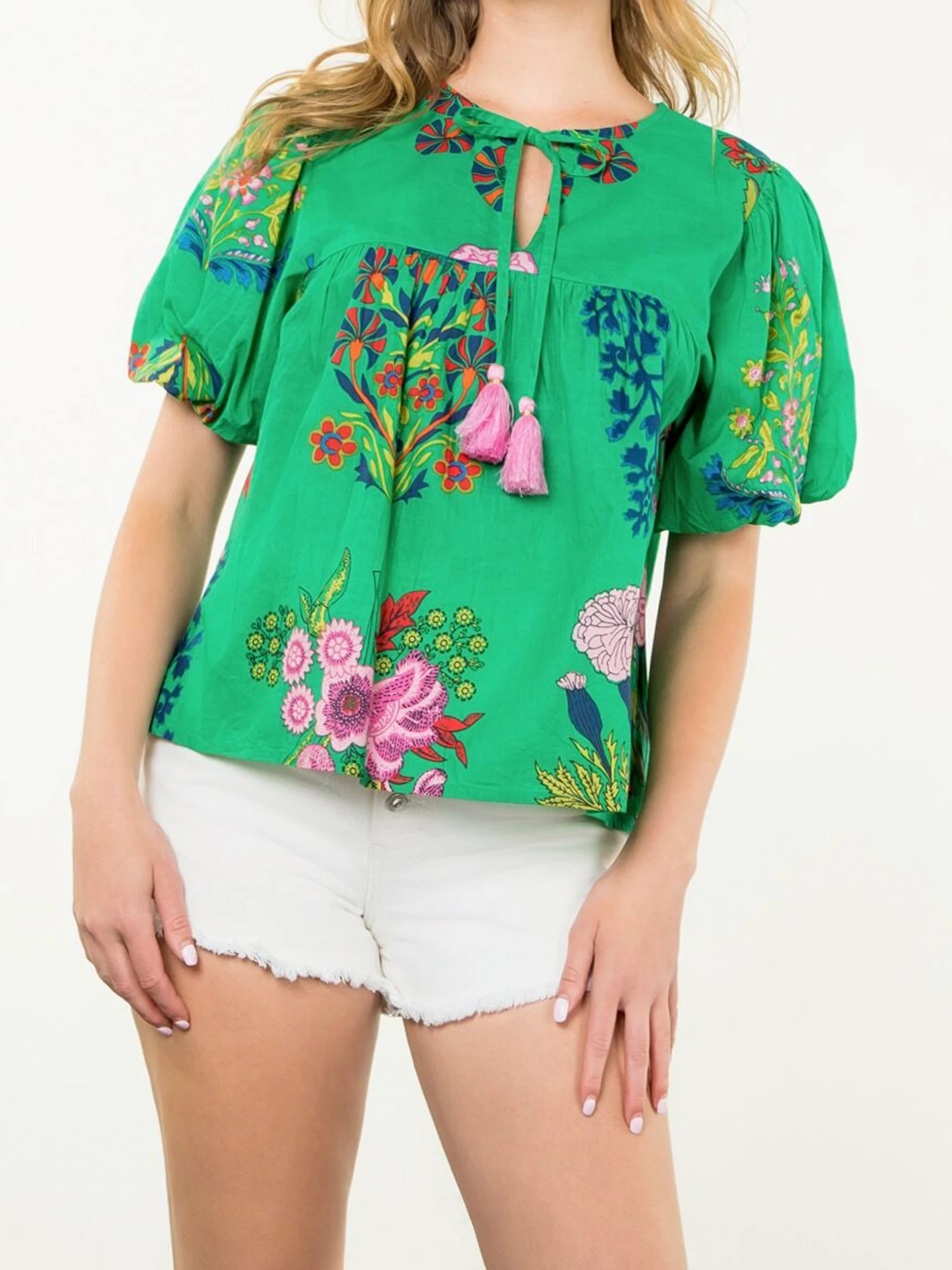 

Женская летняя туника в стиле бохо с цветочным принтом, свободная посадка, туника с круглым вырезом и короткими рукавами для повседневной одежды