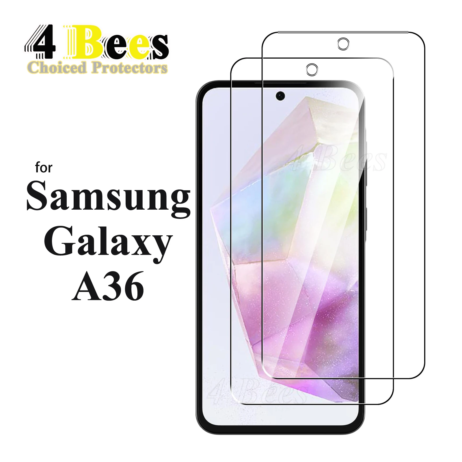 2-4 Uds vidrio templado para Samsung Galaxy A36 5G Protector de pantalla Mica protectora funda de aluminio alta amigable plana