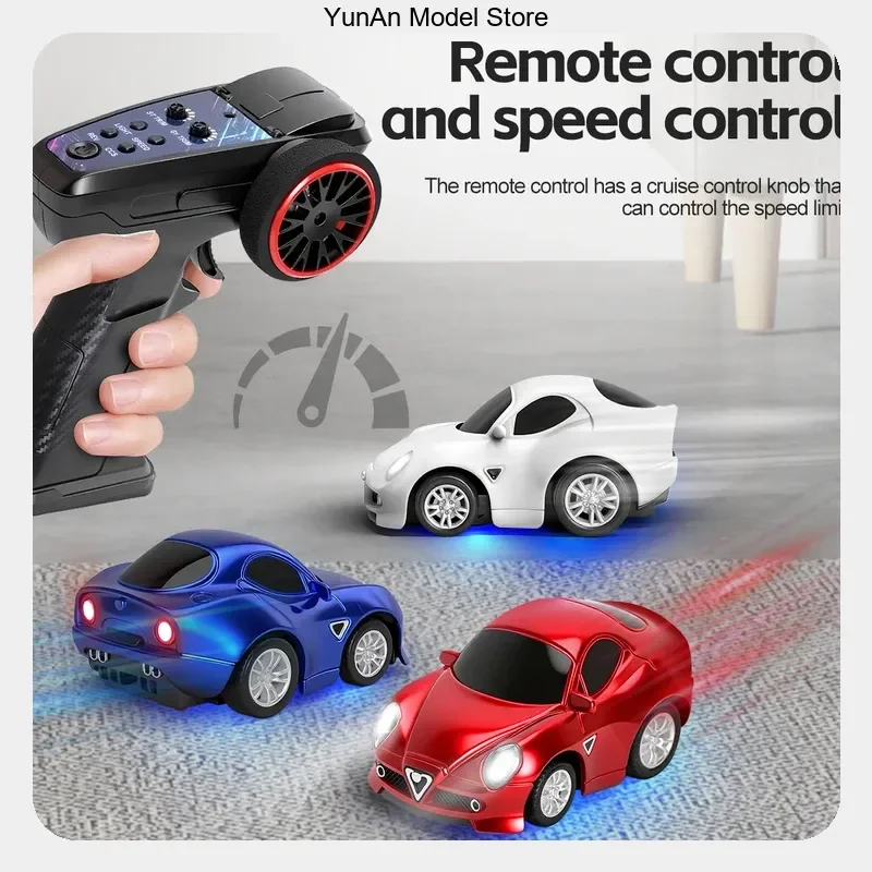 WLtoys Q7201 1/72 Scale Full Proportional RC Pocket Car with Gyro Stabilizer LED Underglow & 3 Speed Modes Desktop Racer