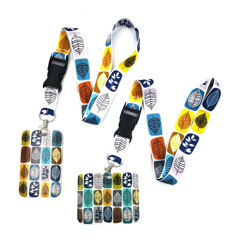 Leaves Plants Green House Decorations Funny art Lanyard Neck Key Strap for Phone Keys ID Card Cartoon webbings ribbons Gifts