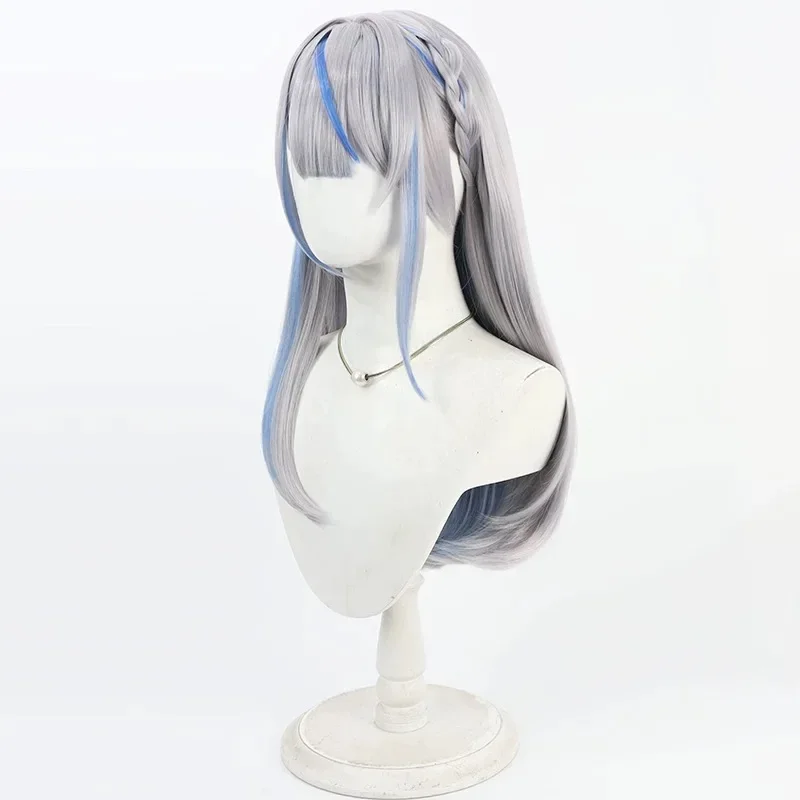 Perruque de Cosplay synthétique Vtuber Amagai Ruka pour fille, cheveux longs argentés, résistants à la chaleur, accessoire de carnaval d'halloween, nouvelle collection