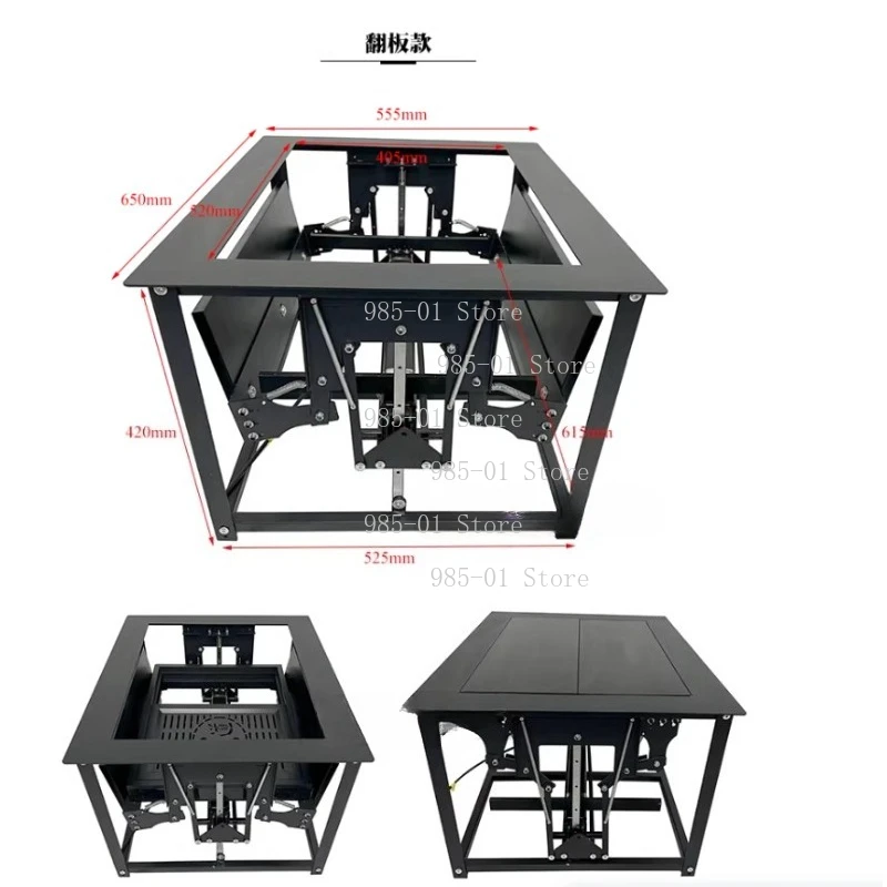 Multifunctional Intelligent Electric Lifting Tea Table with Sturdy Iron Frame