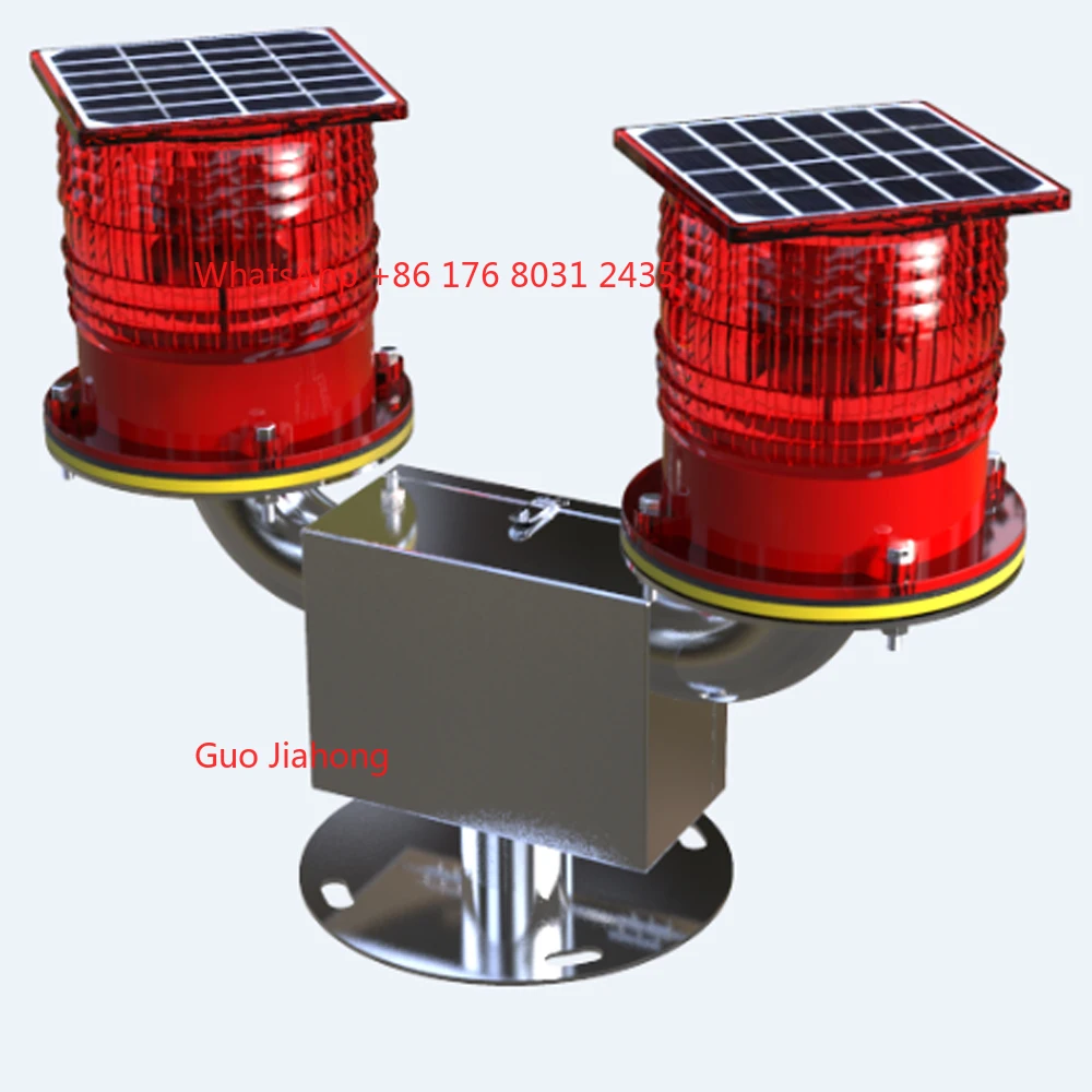 

Solar Powered Aviation Lights Low Intensity l 810 Dual Red Obstruction Light (normal + Stand-by)