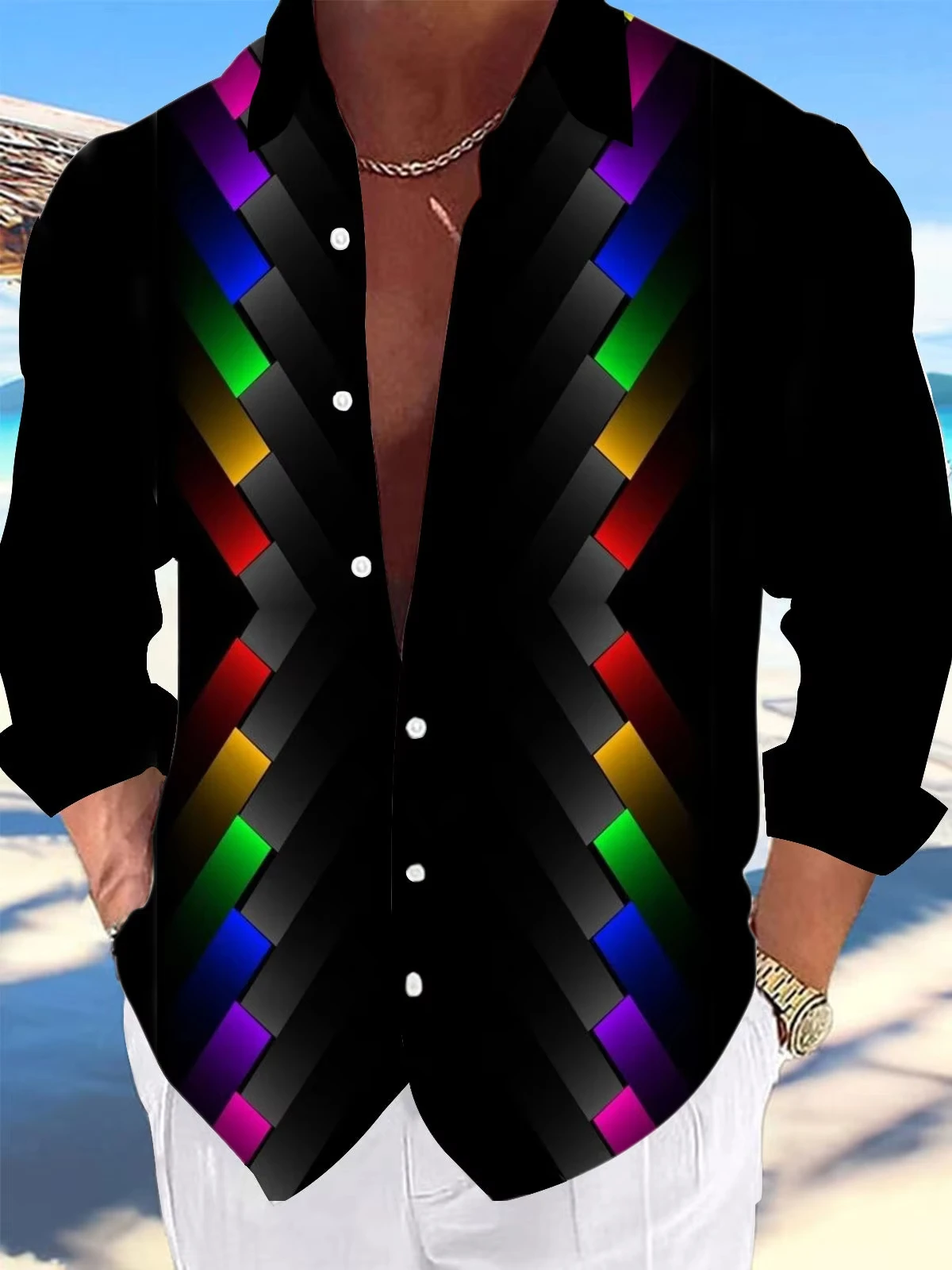 Men's spring and autumn casual long-sleeved shirts, handsome, fashionable and versatile new top