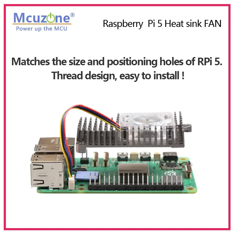 Materiale in lega di alluminio del ventilatore del dissipatore di calore Raspberry Pi 5 |