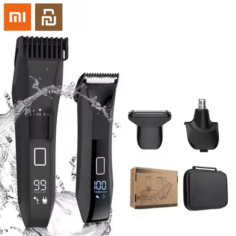 

Новый Xiaomi Youpin 4-в-1 IPX7 водонепроницаемый мужской набор для ухода за бородой триммер для тела триммер для волос в носу и ушах шариковая бритва