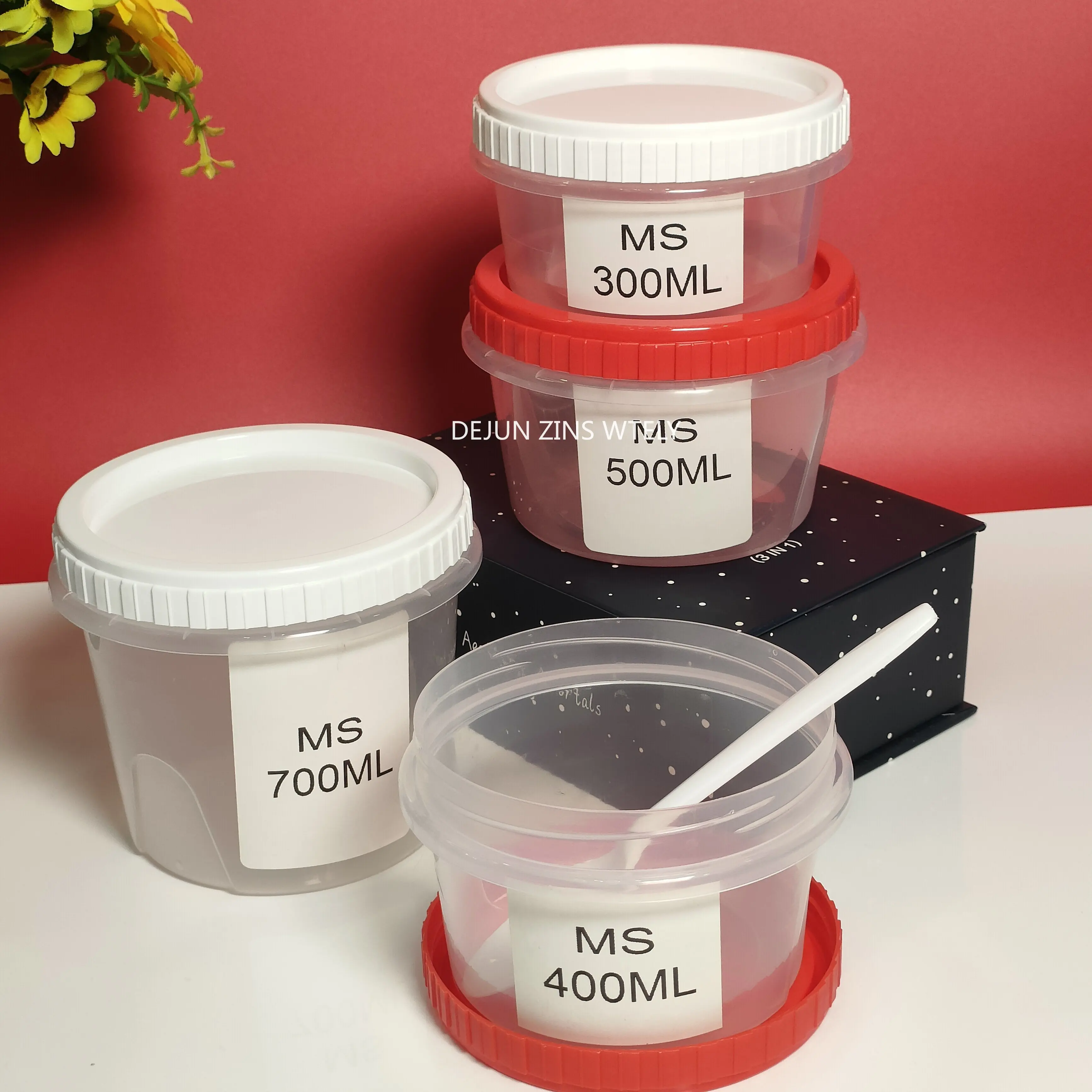 15PCS Food-grade PP Material Preservation Box Round Plastic Fruit Salad Box with Screw Cap Picnic Food Box Dessert Cup