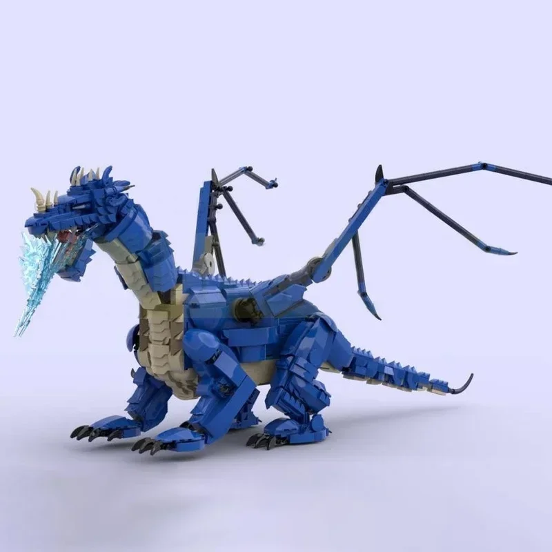 1816pcs MOC Blue Dragon Lightning Castleed Model Building Blocks Festival Gift Assemble Toys DIY Idea Education Brick