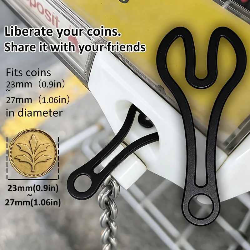 2-Piece Shopping Cart Token Keychain, Detachable Shopping Cart Coin Keychain, Supermarket Portable Shopping Cart Token