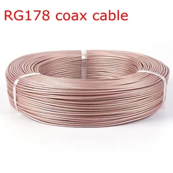 RG-178 RG178 Coaxial Cable Wire Shield Silver Platied Antenna 50Ohm Low Loss for Crimp Connector Fast Free Shipping