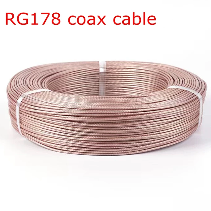RG-178 RG178 kabel koncentryczny osłona przewodu srebrna antena 50Ohm niskie straty dla złącza zaciskanego szybka darmowa wysyłka