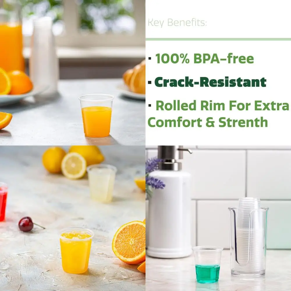 

200-300ml Clear Plastic Disposable Cups for Bathroom, Medicine, and Mouthwash Use