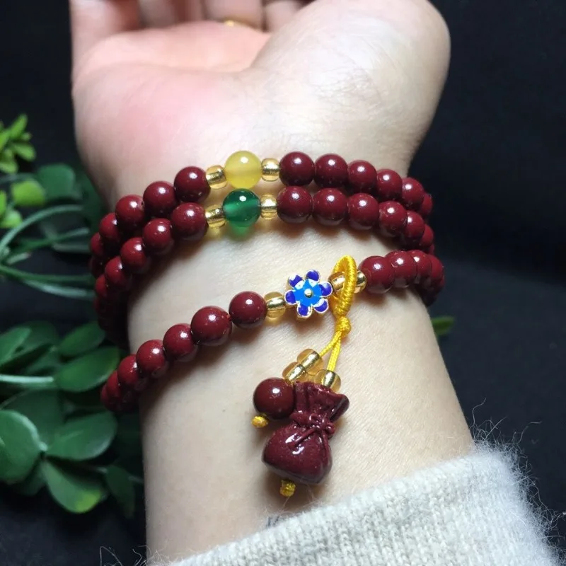 Vermilion Sand Multi Circle Bracelet Purple Gold Sand 3 Circle Multi Treasure 108 Buddha Beads Bracelet Female Gift