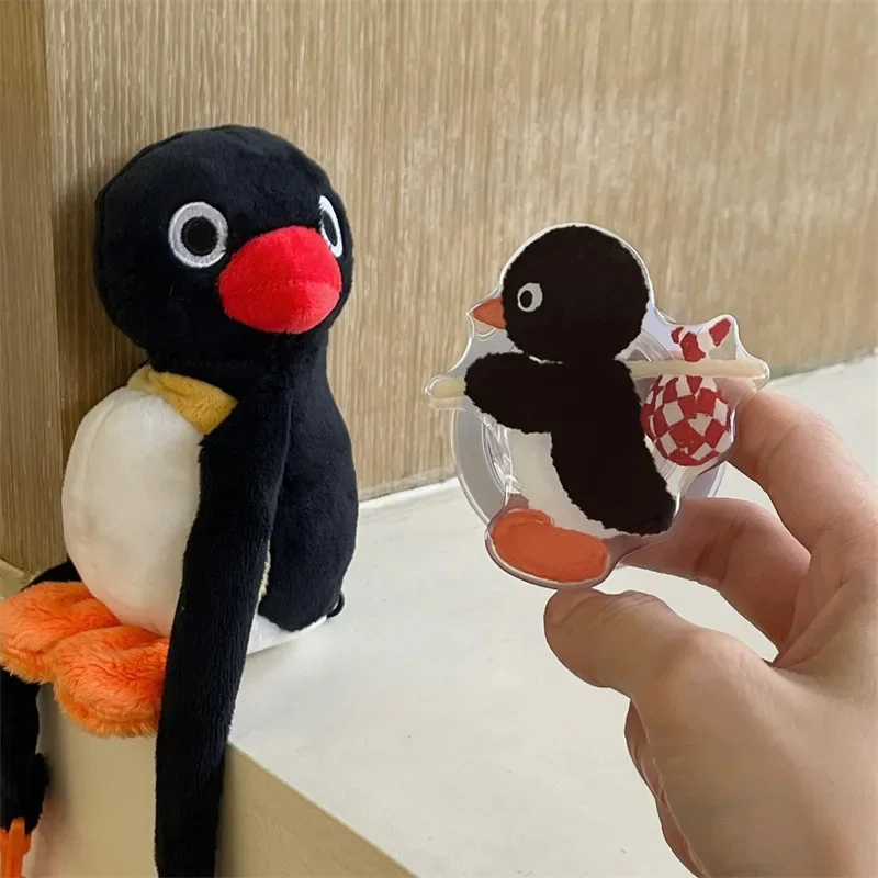 Korean 3D Cartoon Penguin Phone Socket Bracket For Magsafe Universal Phone Griptok Smart Tok For iPhone Samsung Case Holder