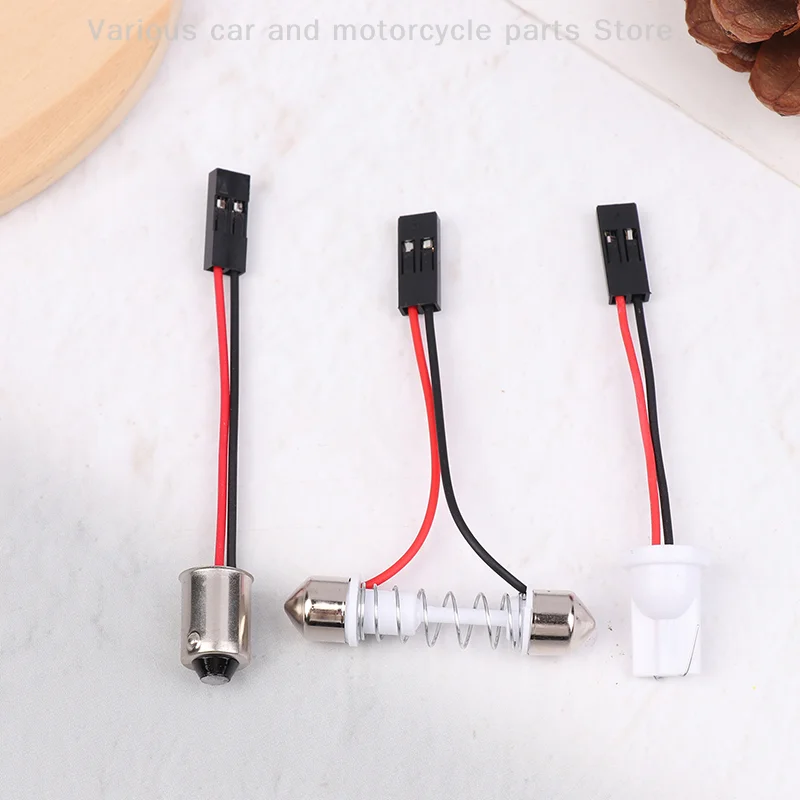 

10Pcs Adapter For Car Light Led Panel Brake Light Car Interior Dome Bulb T10 BA9S T4W Hanging Bar To Pink Connector Wire Cable
