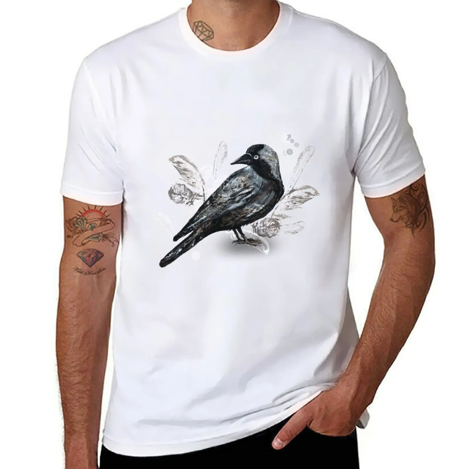 

Grunge jackdaw T-Shirt black cotton t-shirt plain for man package t shirt man plain man t shirt summer T-Shirt