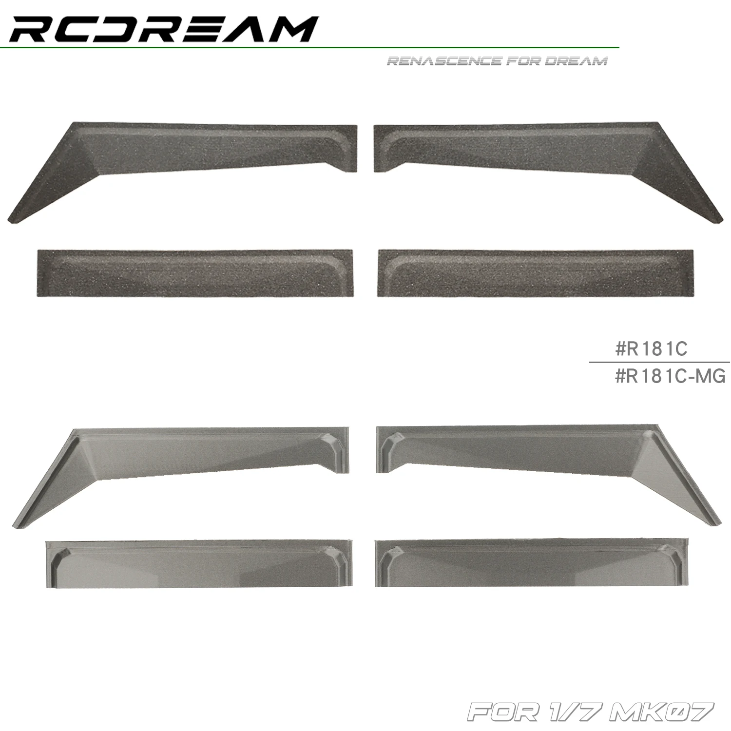 RCDream 1/7 Side Window Wind Deflector Rain Guards Weather Shields 3D Printed for 1/7 MK07 JK07 RC Body Upgrade Parts #R181C