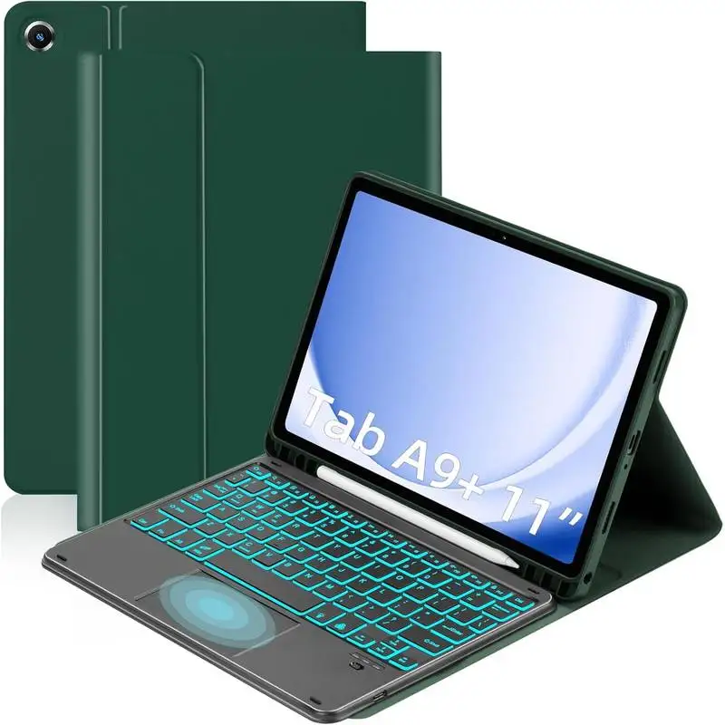 

Backlit Keyboard Case For Samsung Galaxy Tab A9 Plus 11 Inch (SM-X210/X215/X216/X218), Tablet Case With Detachable USB-C Touch Keyboard | Magnetic Cover, Pen Slot, 7 Color Backlight With Multi-Angle - Tablet Is Not Included