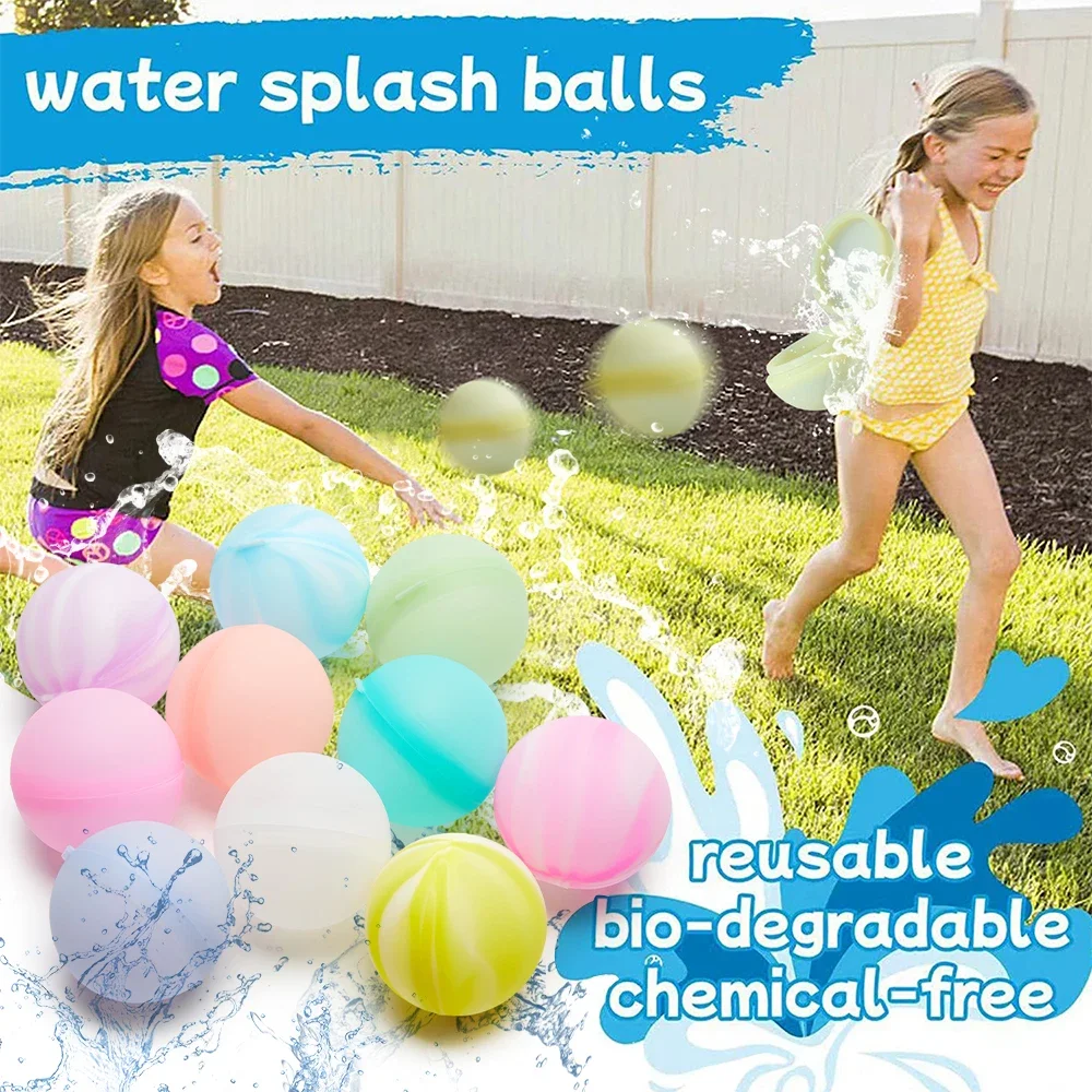 Refillable Water Ball Reusable Water Balls Splash Balls Absorbent Ball Pool Beach Toy Pool Party Toy Kids Water Fight Games