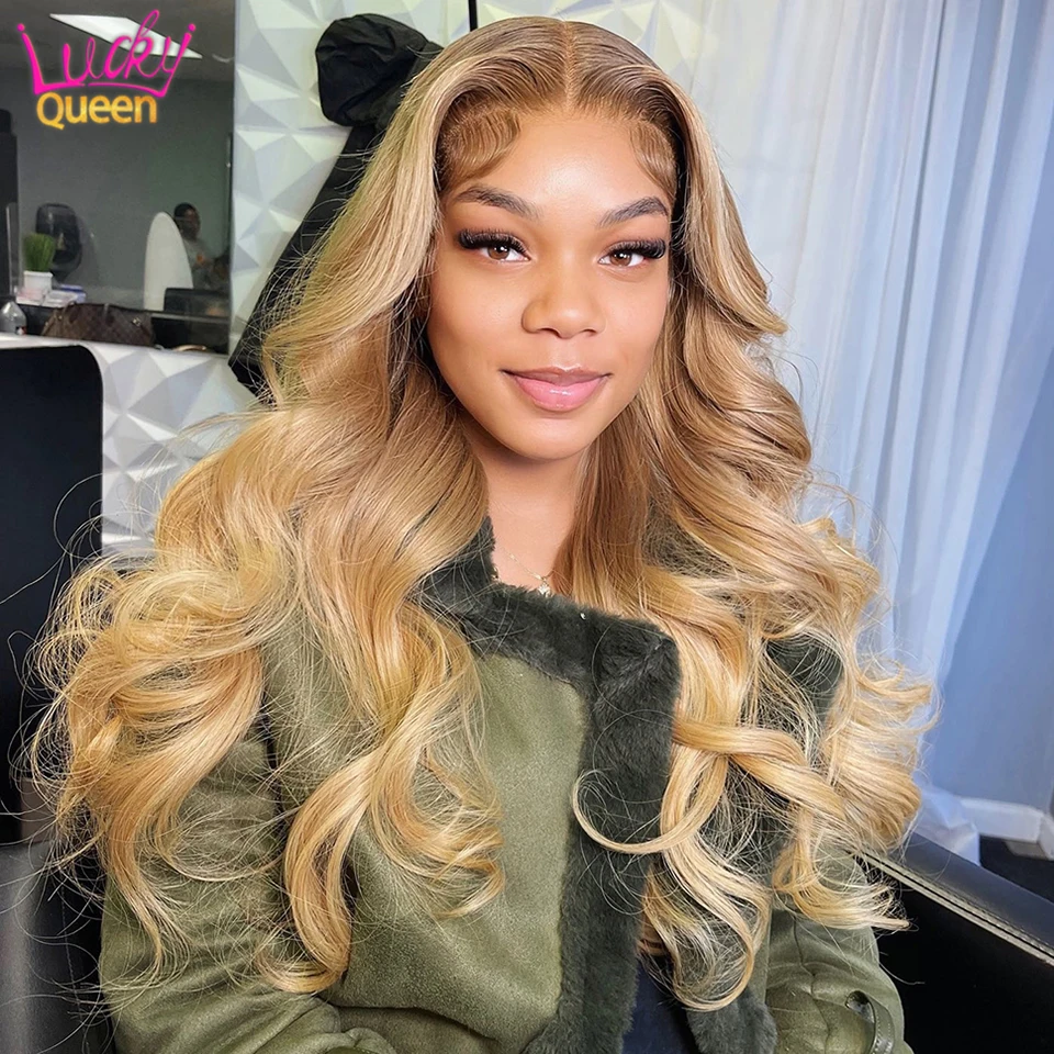 

27 Honey Blonde Lace Front Wig Human Hair 13x4 13X6 Body Wave Lace Front Wigs Human Hair 180% Density With Baby Hair Around