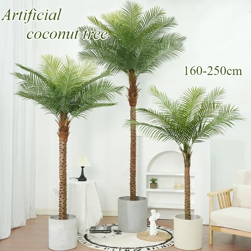 

160-250cm Artificial Coconut Trees Large Tropical Artificial Green Plants for Indoor and Outdoor Courtyard Landscaping and Decor