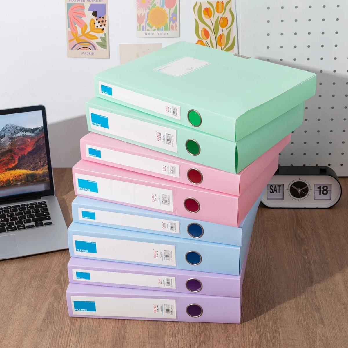 Thickened File Box Document Storage Box Pp Data Box A4 Contract Folder Accounting Voucher Organizing Box