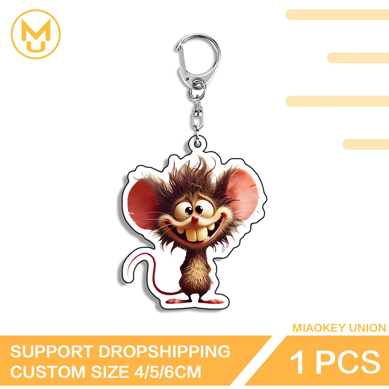 Mouse Amusing Photo Keychain Funny Acrylic Key Holder Customizable Hot Selling Trendy Anime Peripheral Product Decorations