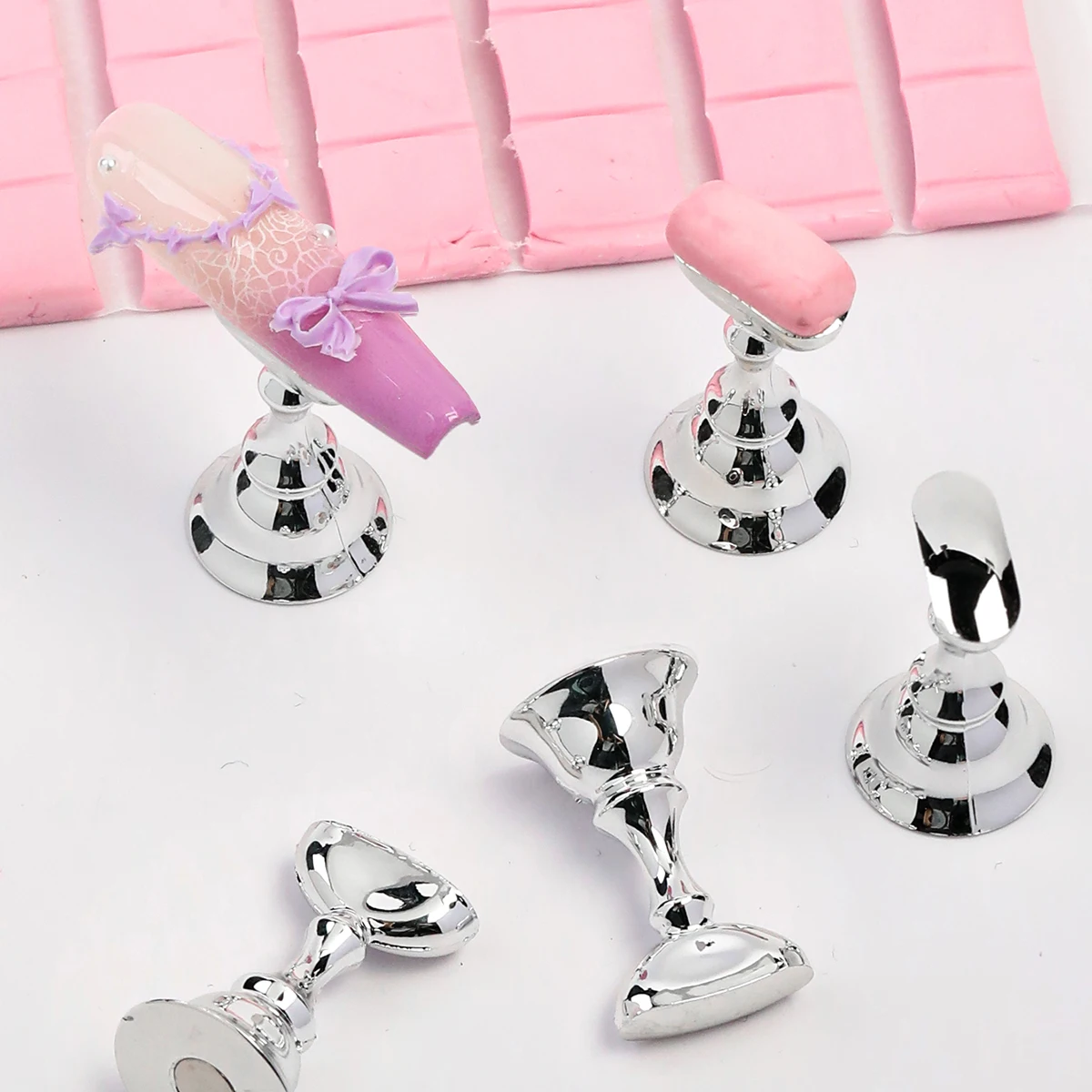 프레스온 네일 디스플레이 연습용 네일 스탠드 세트, 자석식 가짜 네일 홀더, 페인팅 네일스탠드, 재사용 가능한 퍼티 클레이 포함