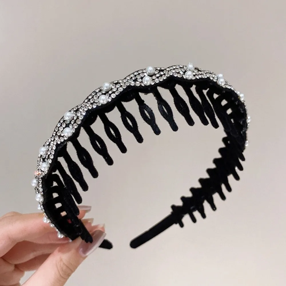 

Sweet U Shape Hair Hoops Wave Comb Non-Slip Wave Headbands Leopard Pattern Solid Color Headwear Gatherings