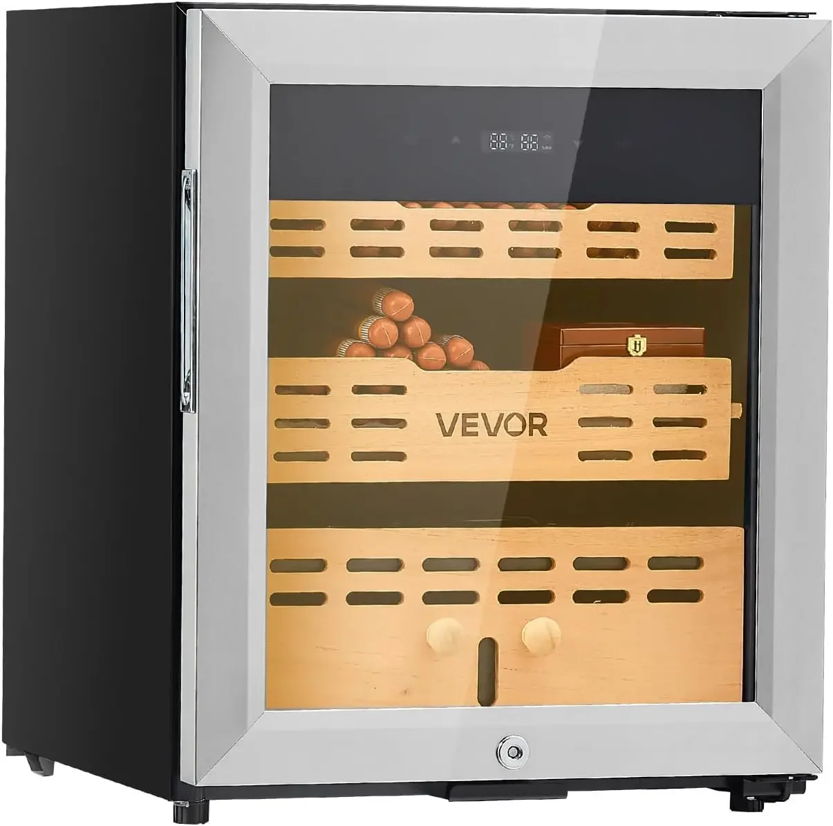 Electric Humidor, 50L, 300 Counts Electric Humidor Cabinet with Compressor Cooling, Constant Humidity & Temperature Control, Spa