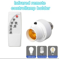 AC85-265V E27 Light Bulb Base Socket Infrared Intelligent Conversion Lamp Holder with Remote Controller for Downlight Pendant